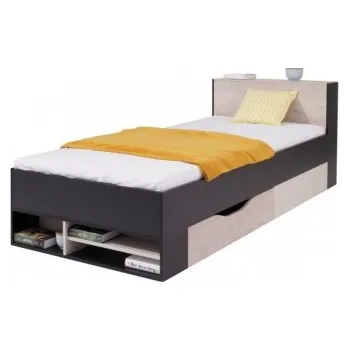 Postel Studentská/dětská postel Saturn - černá - levá/pravá