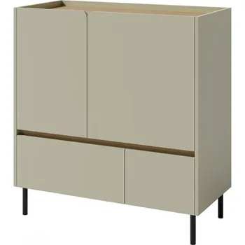 Komoda Malá kombinovaná komoda Hailee - zelená/dub písečný