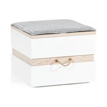 Taburet Taburet s úložným prostorem Artos - dub sofia/bílá