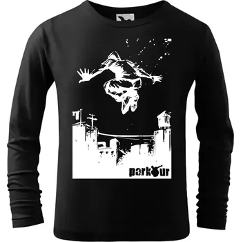 Dětské tričko Parkour draw s dlouhým rukávem černé