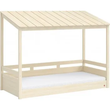 Dětská postel Domečková postel s dřevěnou střechou Fairy - dub světlý
