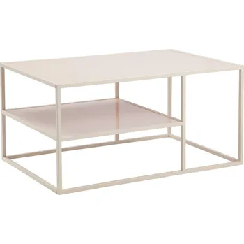 Konferenční stolek Krémový konferenční stolek Blanco 90 x 60 90 x 45 x 60 kov, sklo