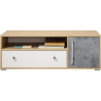 Komoda Široká komoda Barney - dub/šedá/bílá