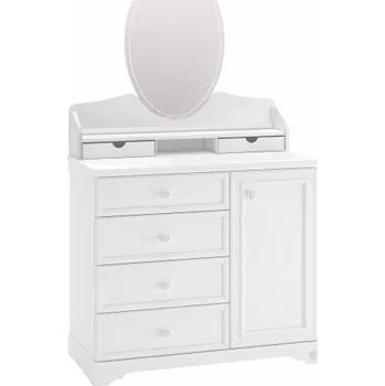 Komoda Kombinovaná komoda se zrcadlem Ballerina - bílá