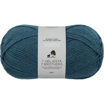Příze Novita 7 Brothers 185 Petrol (Ponožková příze 7 Veljestä Verzauberung )
