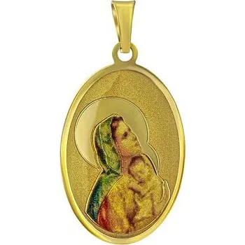 Přívěsek Zlatý přívěsek Panny Marie s Ježíškem s modlitbou FNN22161PGY