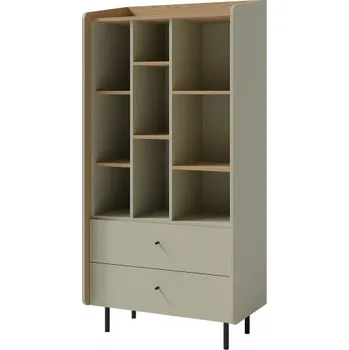 Komoda Vysoká komoda Rudy - zelená/dub písečný