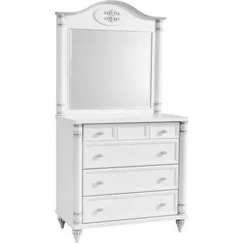 Komoda Zásuvková komoda se zrcadlem Carmen - bílá