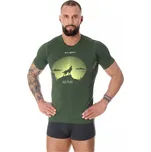 BRUBECK PÁNSKÉ TRIČKO KRÁTKÝ RUKÁV OUTDOOR WOOL PRO Barva: Tmavě zelená, Velikost: M