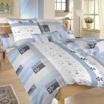 Povlečení FLÉR ŠEDOMODRÁ, krep, 140x200cm + 70x90cm