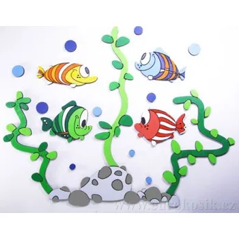 Dekorace do dětského pokoje Dekorace na zeď Vodní svět velký 110x110cm