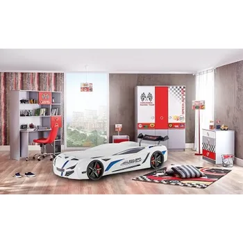 Dětský pokoj Dětský pokoj II Grand Prix - šedá/červená/bílá