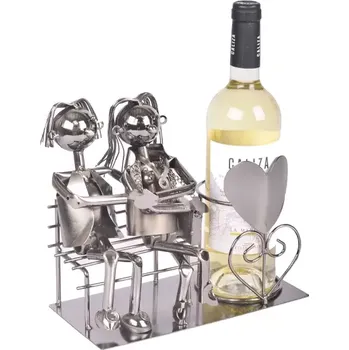 Stojan na víno Pár na lavičce - stojan na víno