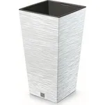 Prosperplast Furu Square Obal na květináč s vložkou, 29,5 × 29,5 cm, 55 cm, plast, bílá DFSH300-S449