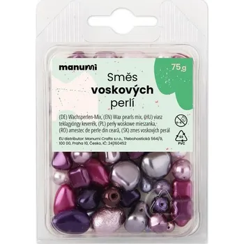 Přívěsek Manumi směs českých voskových perel fialová