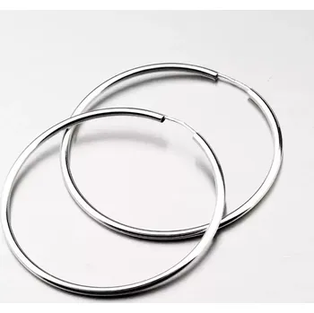 Náušnice Dámské náušnice bílé zlato 585 kroužky 40 mm 12-584