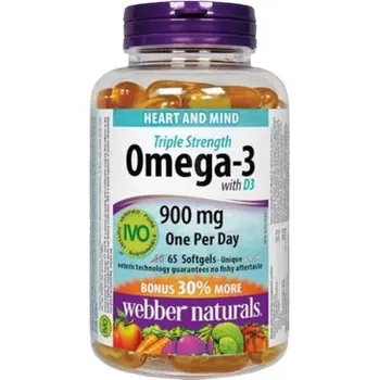 Webber Naturals Omega-3 with D3 900 mg 65 tob