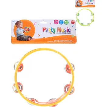 Hudební nástroj pro děti Tamburína 18cm plast/kov 2 barvy (hudební nástroje)