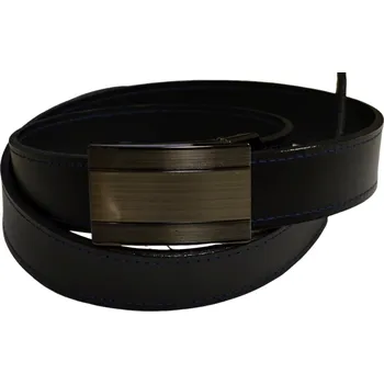 Spona na kravatu Pánský kožený opasek vzor N127 - černý - černá/105 cm