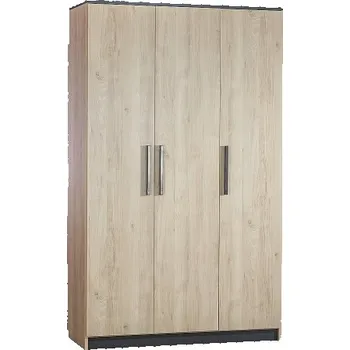 Šatní skříň Třídveřová šatní skříň Colin - dub kestína/šedá