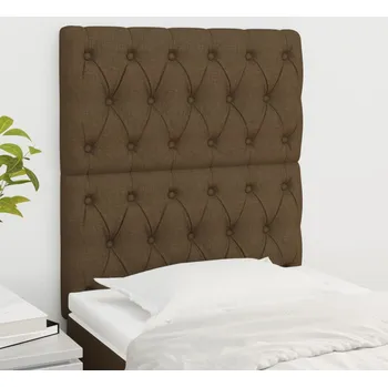 Čelo postele tmavě hnědé 80x7x118/128 cm látkové IM_3116645