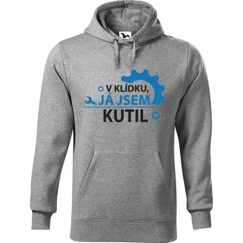 Pánská mikina DOBRÝ TRIKO Pánská mikina s potiskem Jsem kutil Velikost pánské mikiny: 4XL, Barva: Tmavě šedý melír