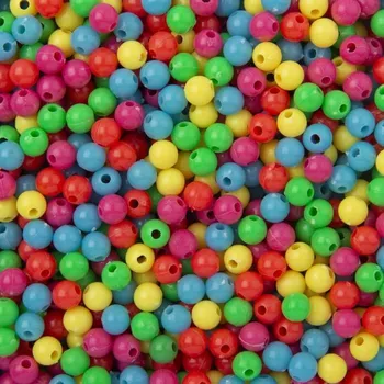 Korálek Manumi plastové korálky mix barevných kuliček 6 mm