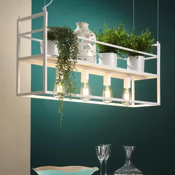 ONLI - Lustr na lanku s poličkou JEFFER 4xE27/22W/230V bílá