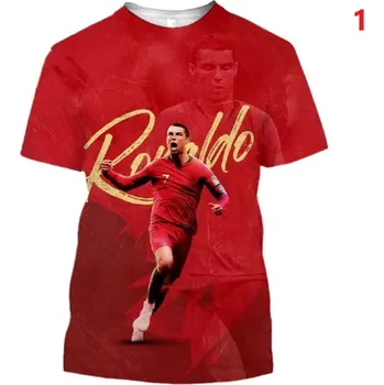 Dámské tričko Pohodlné volnočasové tričko pro fanoušky fotbalu Cristiano Ronaldo Barva: 1 (ST720vf1c), Velikost: 100