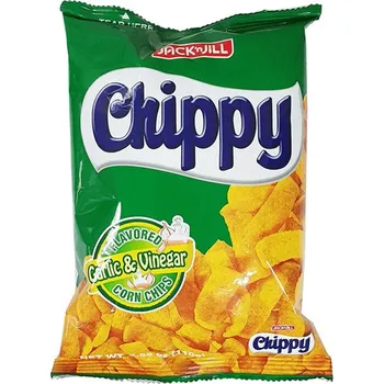 Chips Kukuřičné chipsy s příchutí česneku a octa 110 g - Jack & Jill's