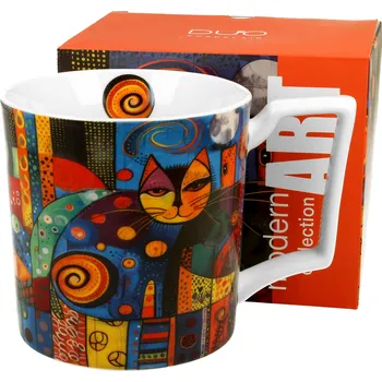 Stolování DUO Gifts DG - Porcelánový hrnek jumbo MODERN CAT v dárkové krabičce - 750 ml