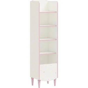 Knihovna Úzká knihovna Susy - bílá/růžová