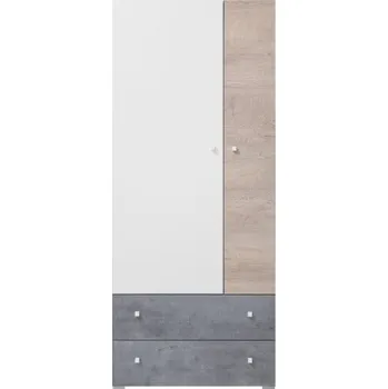 Šatní skříň Šatní skříň Omega - bílá/dub/beton