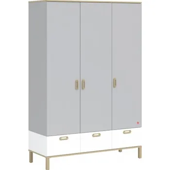 Šatní skříň Šatní skříň 3D Simba - šedá/bílá/dub