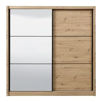 Šatní skříň Šatní skříň s posuvnými dveřmi a zrcadlem Debby 215 - dub artisan