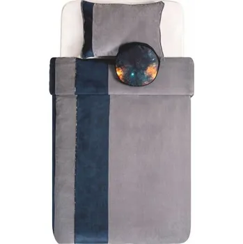 Povlečení Ložní set na postel 120x200cm Nebula - šedá/modrá