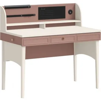 Psací stůl Psací stůl s USB a LED světlem Beauty - béžová/růžová