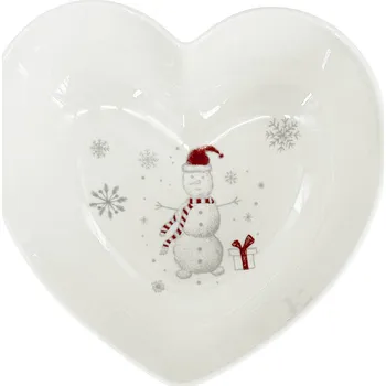 Polévková mísa by inspire SRDCE KOLEDA Miska 18,5 cm bílá s vánočním motivem