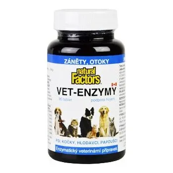 Natural Factors Nutritional Products Ltd Vet-Enzymy 90tablet podpora hojení, záněty, otoky