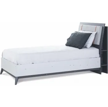 Postel Studentská postel 100x200 s výklopným úložným prostorem Thor - béžová/šedá/černá