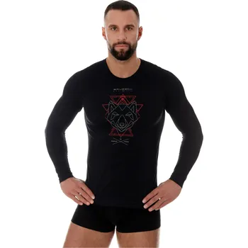 Pánské tričko Brubeck pánské tričko dlouhý rukáv OUTDOOR WOOL PRO Barva: Černá, Velikost: XL