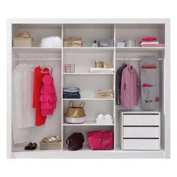Šatní skříň Šatní skříň Angelika s posuvnými dveřmi a kontejnerem I - bílá