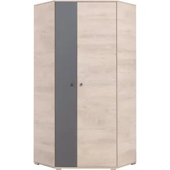 Šatní skříň Rohová šatní skříň Gama - dub/antracit