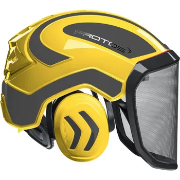 Pracovní přilba Přilba PROTOS® Integral Forest, štít F39, žlutá/šedá