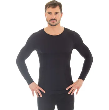 Pánské tričko Brubeck pánské tričko s dlouhým rukávem Comfort wool Barva: Černá, Velikost: L
