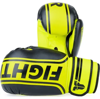 Boxerské rukavice Rukavice Fighter Basic Stripe - neon žlutá 10