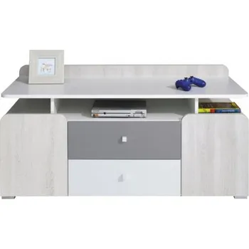 Televizní stolek TV stolek Beta - bílá/dub wilton/šedá