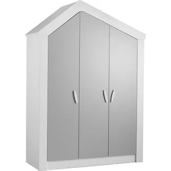 Šatní skříň Šatní skříň 3D s osvětlením Boom - bílá/šedá