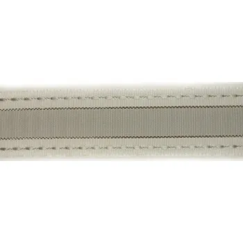 Stuha Plátnová stuha se vzorem a drátem 25 mm, stříbrná