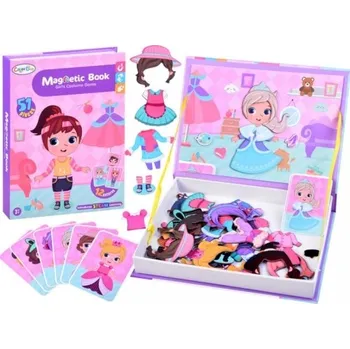 Hračka pro nejmenší iMex Toys Magnetická kniha - oblečení pro panenku 51ks